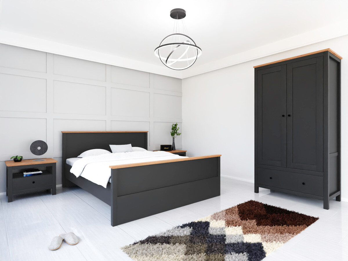 Riidekapp Sordoro 119 (Grafiit + Artisan tamm)