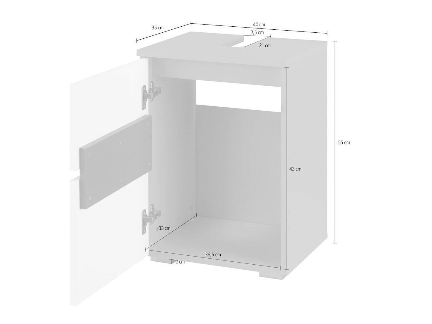 Vannitoa põrandakapp kraanikausile Soncamu 103 (Antratsiit + Tamm)