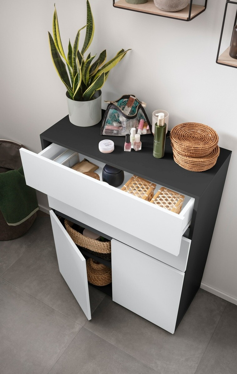 Vannitoa põrandakapp Soncamu 101 (Valge + Antratsiit)