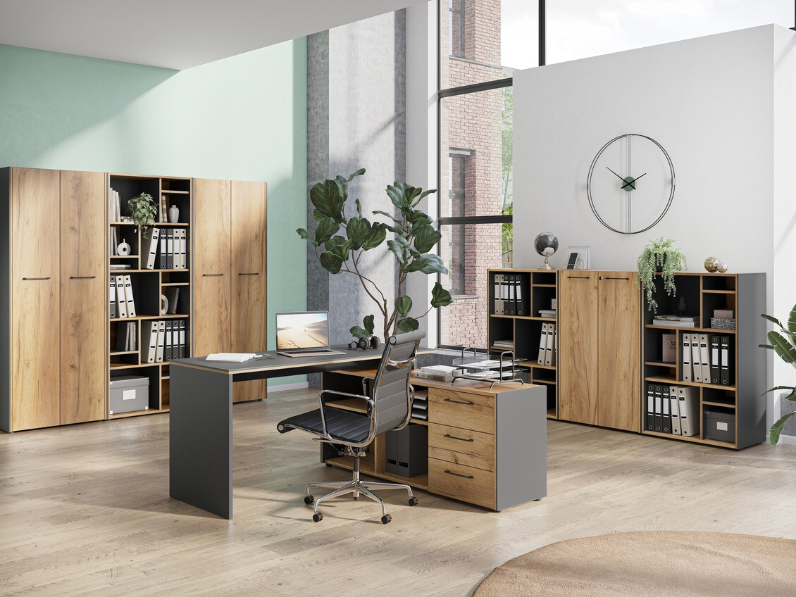 Riidekapp Fivcalu 107 (Navarra tamm + Grafiit)