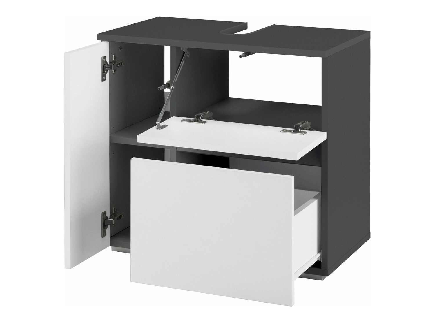 Vannitoa põrandakapp kraanikausile Soncamu 108 (Valge + Antratsiit)