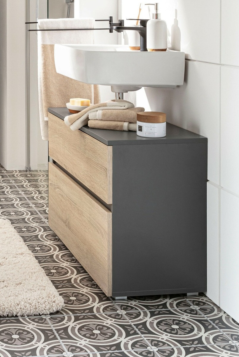 Vannitoa põrandakapp kraanikausile Soncamu 109 (Antratsiit + Tamm)