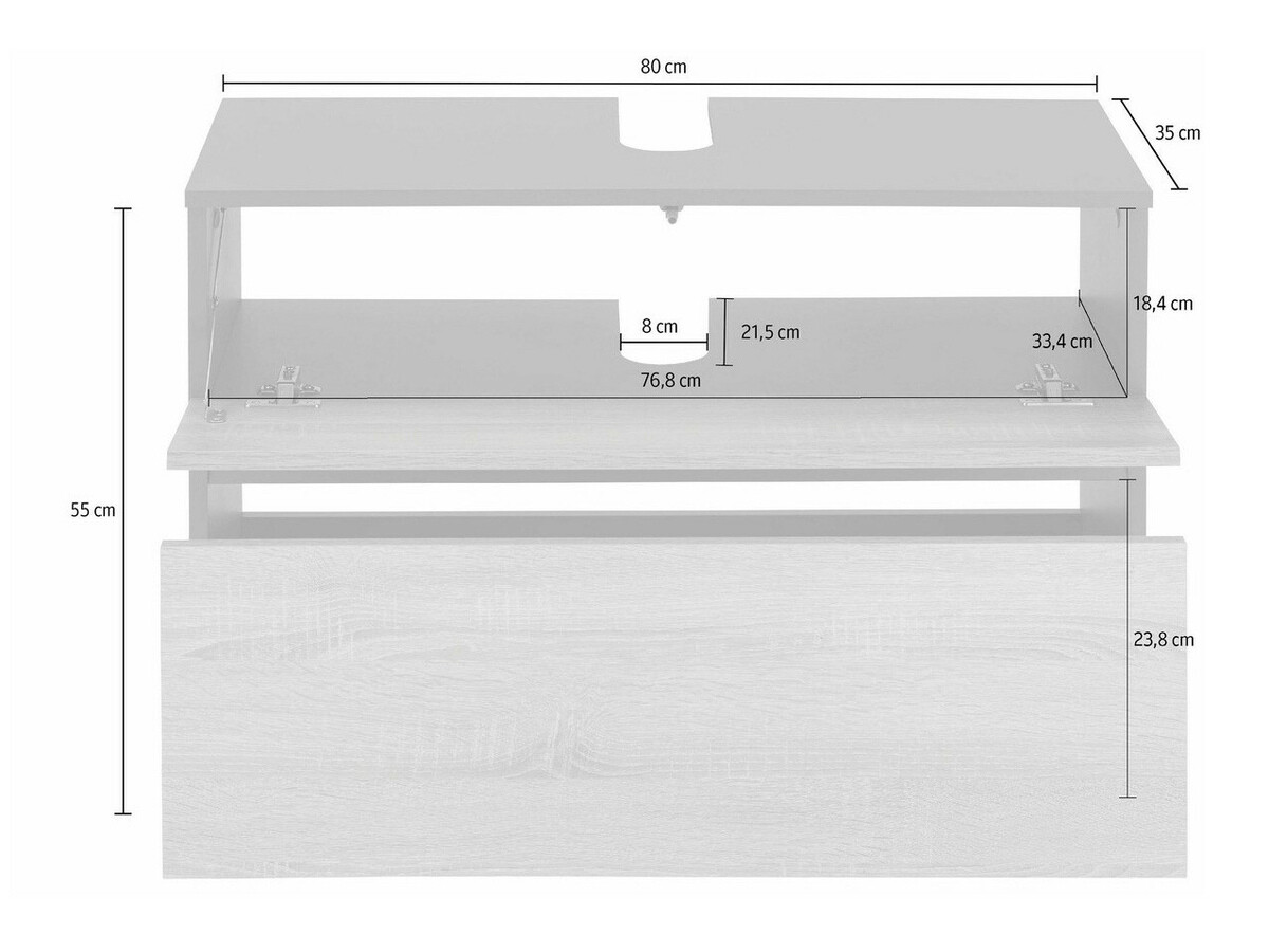 Vannitoa põrandakapp kraanikausile Soncamu 109 (Valge)