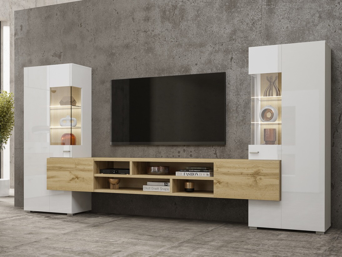 Elutoa komplekt Mondalo 101 (Wotani tamm + Läikiv valge)