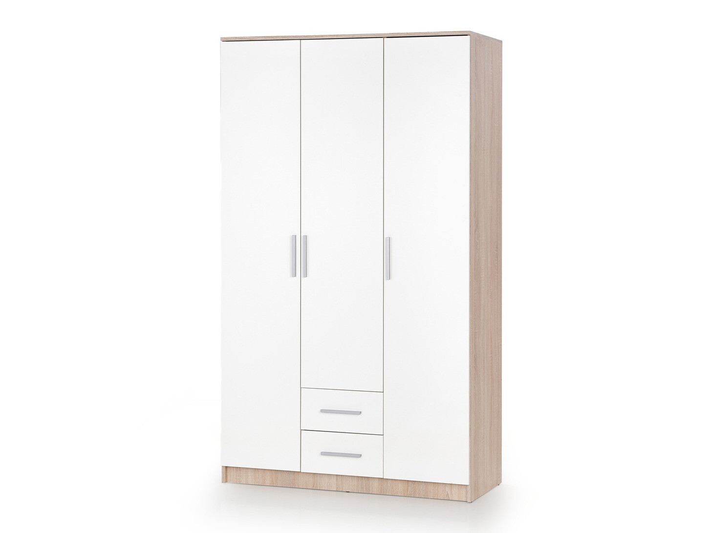 Riidekapp Cirveso 113 (Sonoma tamm + Läikiv valge)