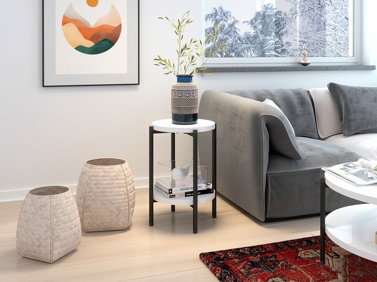 Külglaud Providence 179 (Läikiv valge + Must)