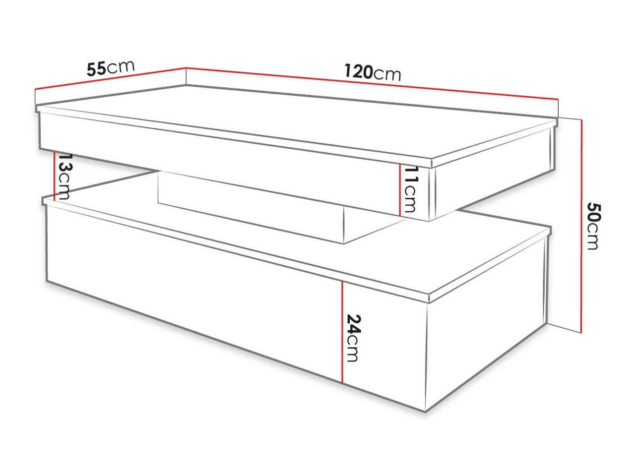 Diivanilaud Monfero (Valge + Läikiv valge)