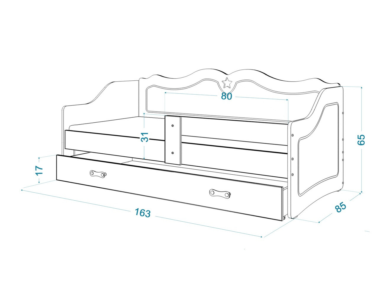 Voodi Aurora 148 (Valge)