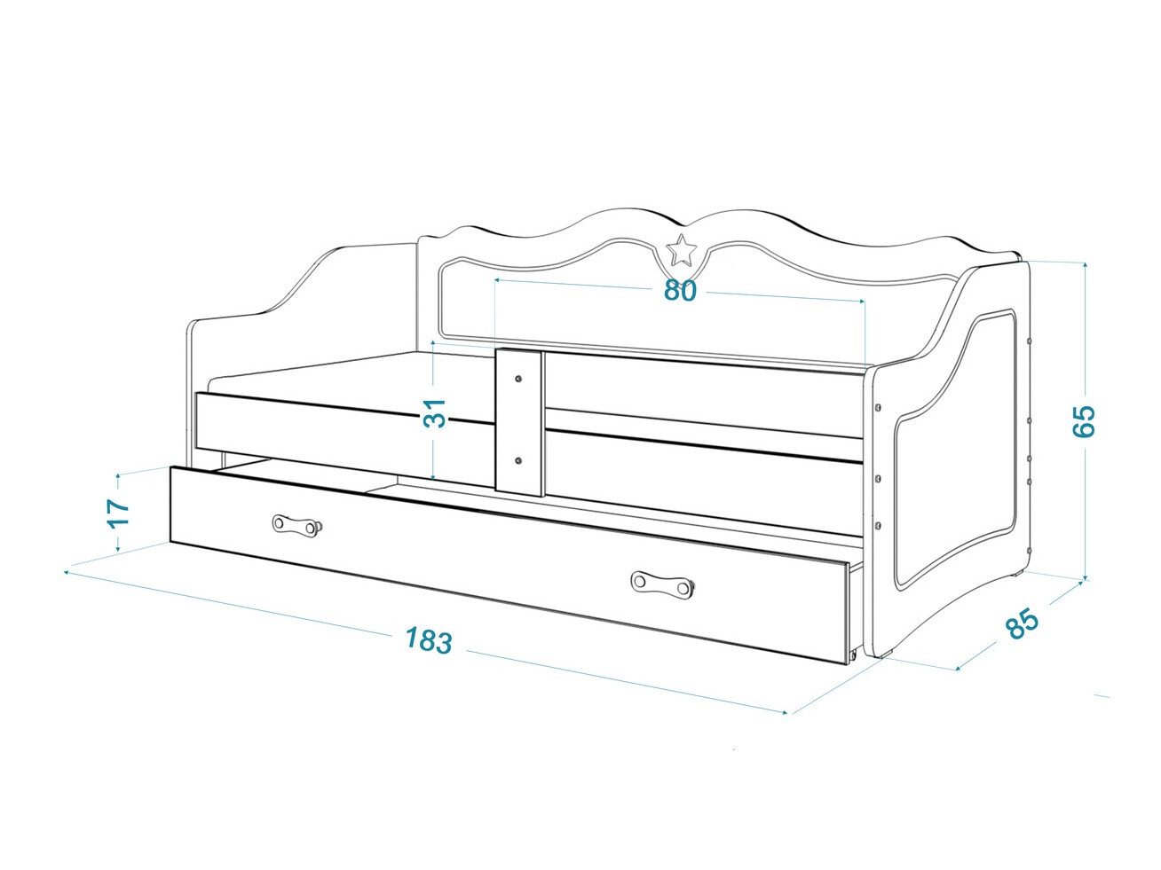 Voodi Aurora 148 (Valge)