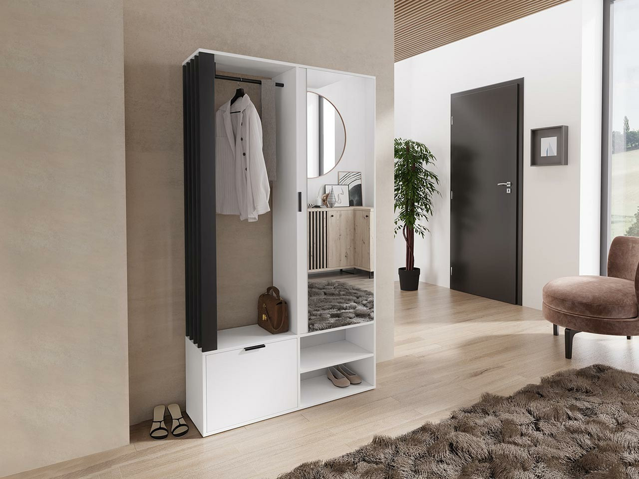 Esikukomplekt Stanton 145 (Valge + Must)