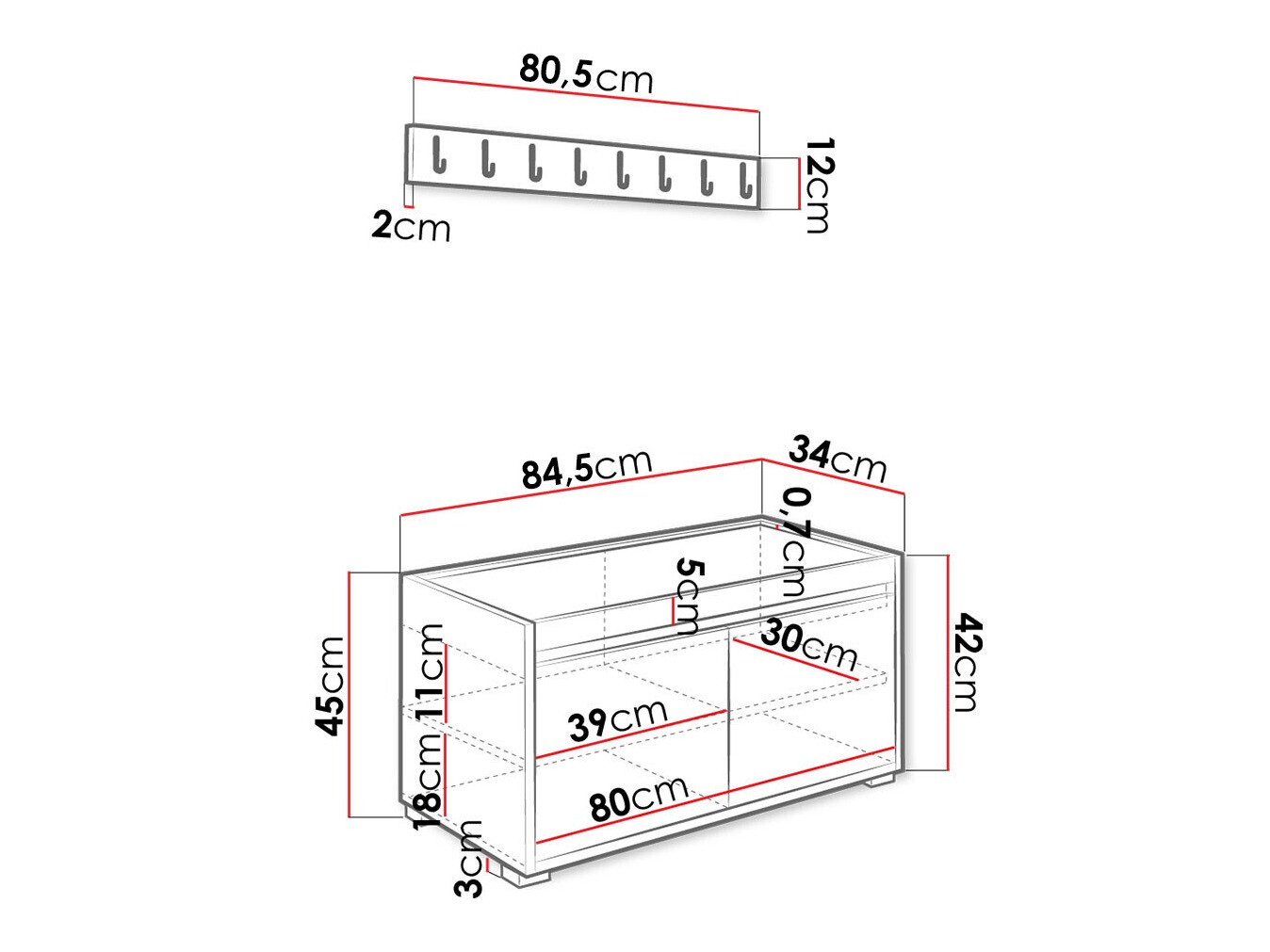 Esikukomplekt Comfivo 386 (Valge + Manila 32)