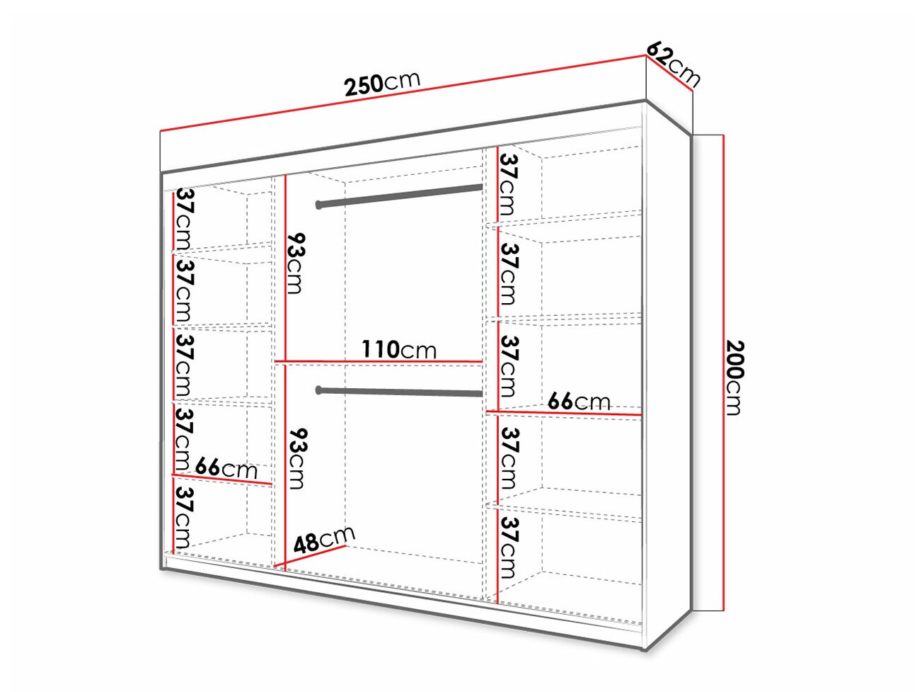 Riidekapp Ferfere 102 (Valge)