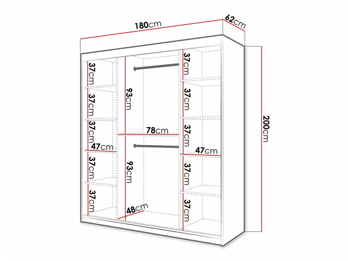 Riidekapp Anulio IV (Valge)