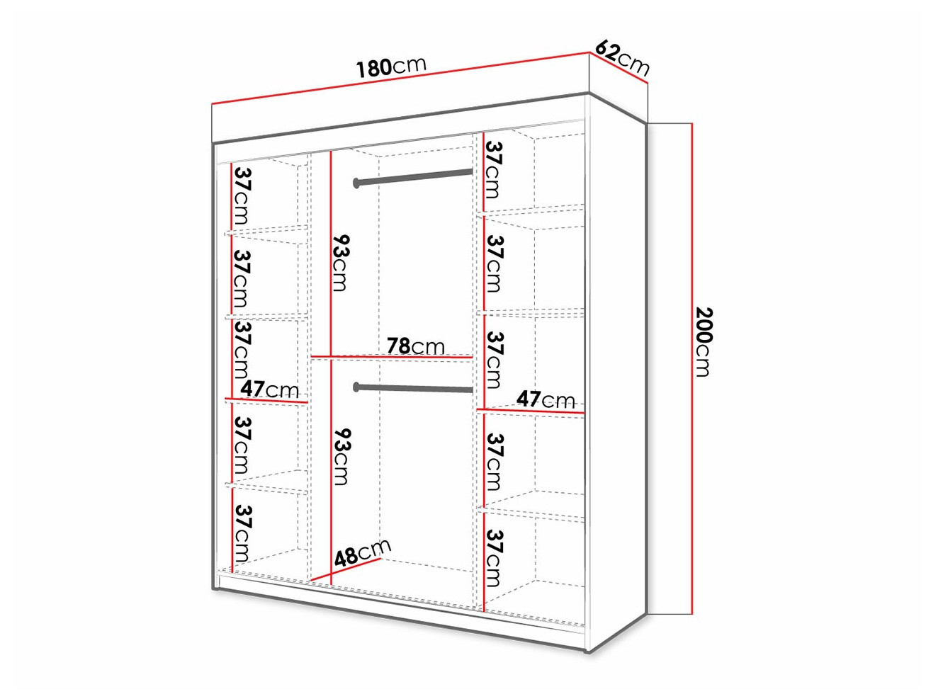 Riidekapp Hartford 338 (Valge)