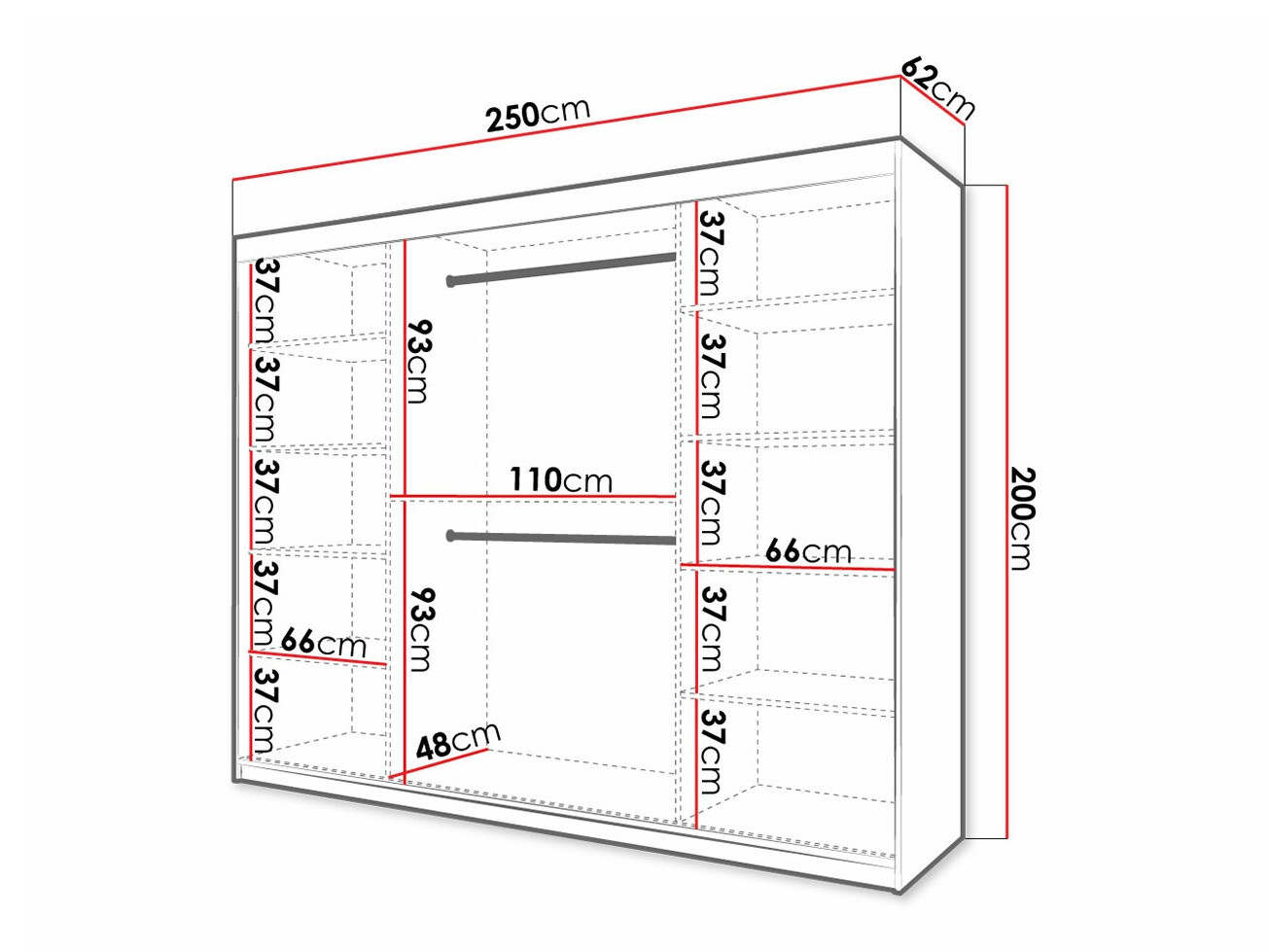 Riidekapp Hartford 339 (Valge)
