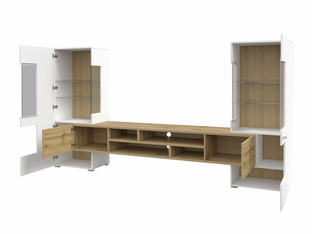 Elutoa komplekt Mondalo 101 (Wotani tamm + Läikiv valge)