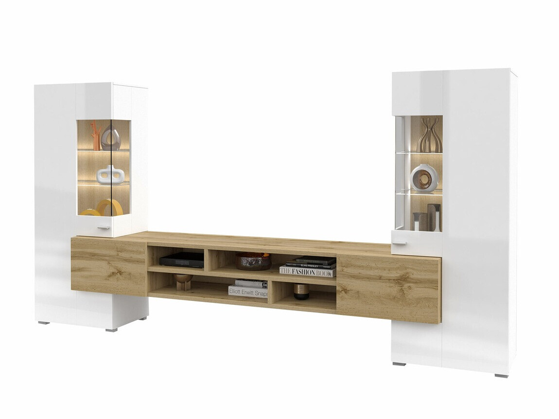 Elutoa komplekt Mondalo 101 (Wotani tamm + Läikiv valge)