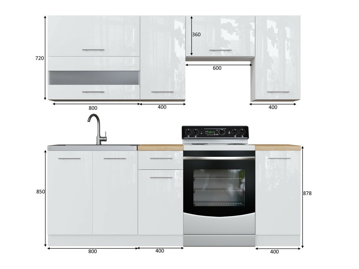 Moodul köögikomplekt Tiffa Grey 104