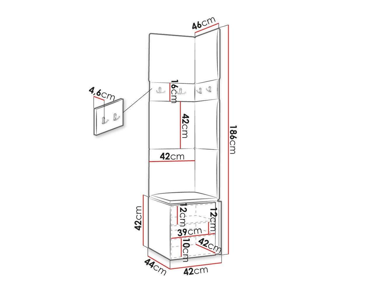 Esikukomplekt Hartford 347 (Valge)