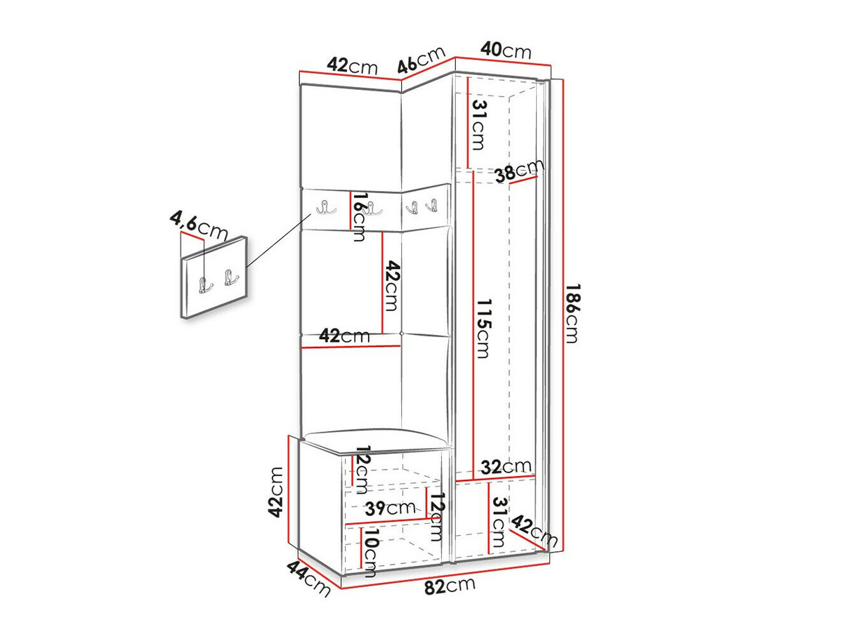 Esikukomplekt Hartford 348 (Valge)