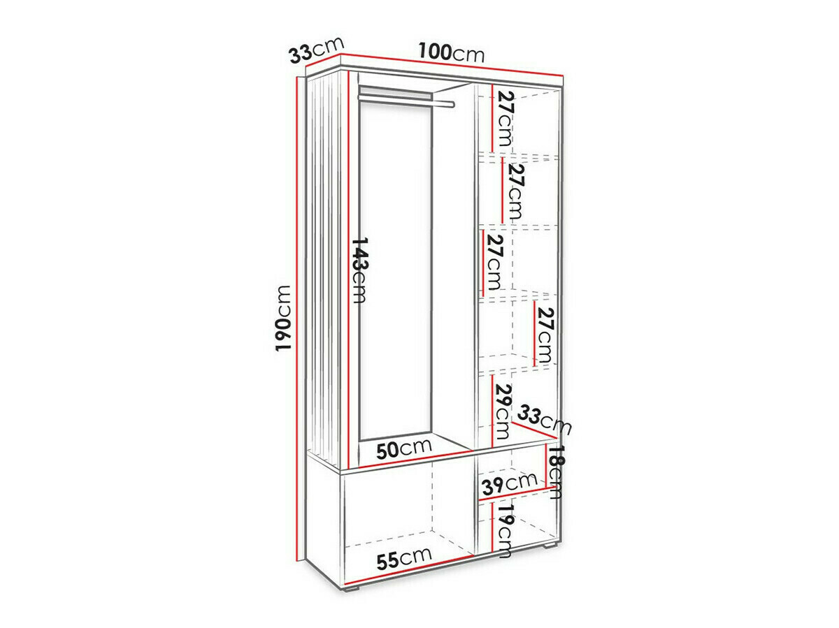 Esikukomplekt Stanton 145 (Artisan tamm + Must)