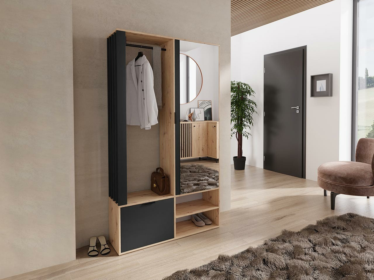 Esikukomplekt Stanton 145 (Artisan tamm + Must)