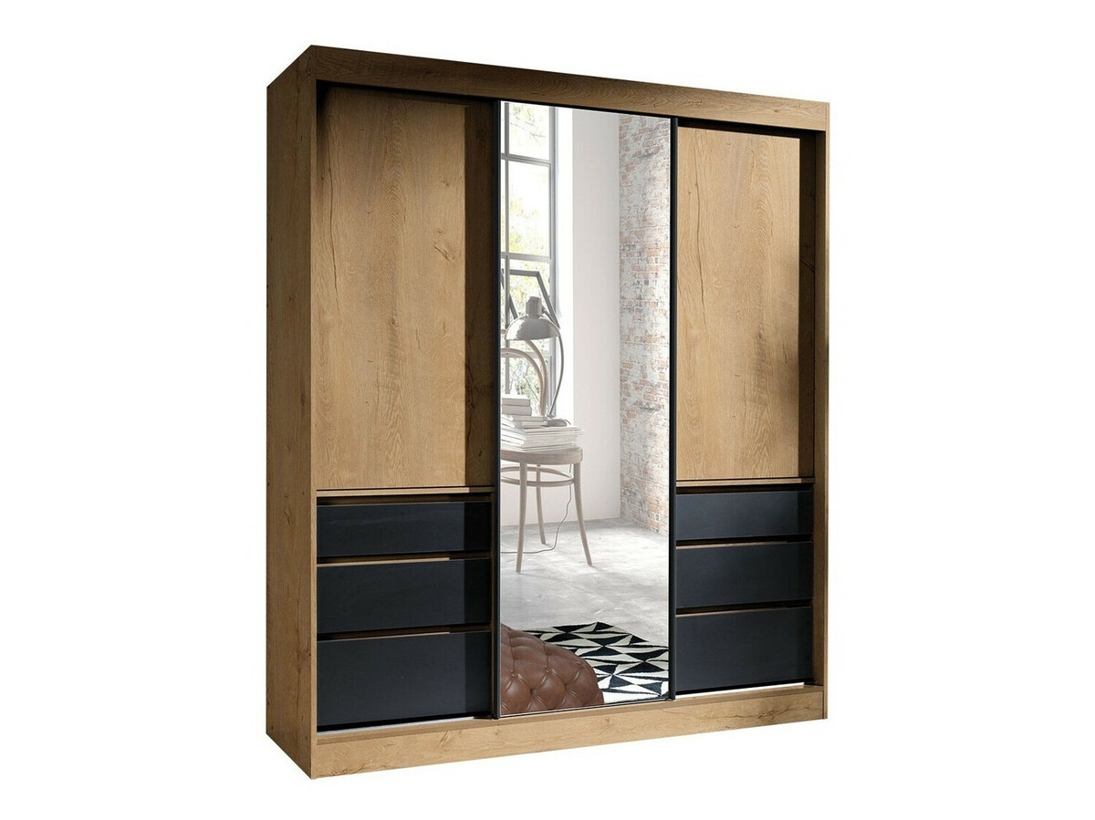 Riidekapp Toledo 120 (Lefkas tamm + Must)