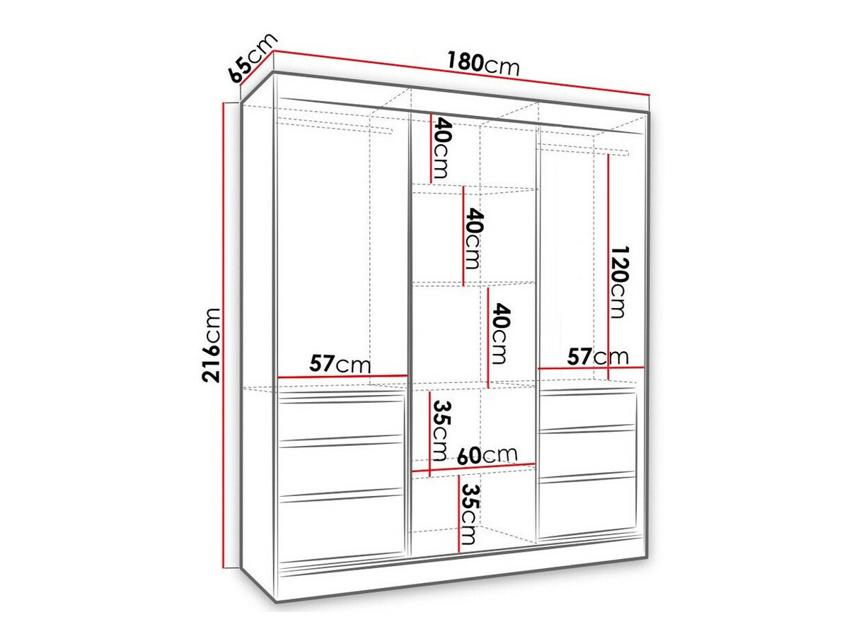 Riidekapp Toledo 120 (Valge)
