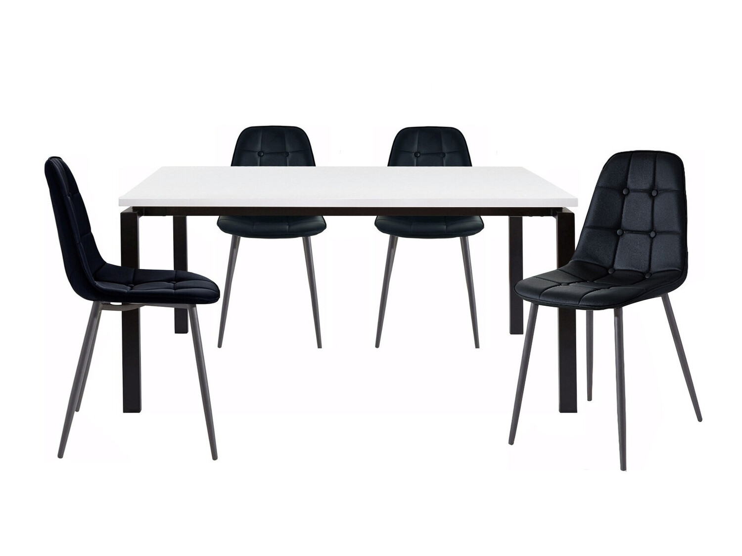 Söögitoakomplekt Denton 275 (Valge + Must)