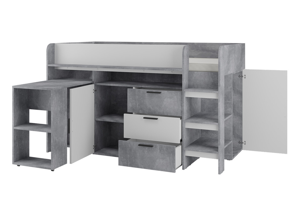 Kõrge voodi Hartford 363 (Betoon + Wotani tamm)