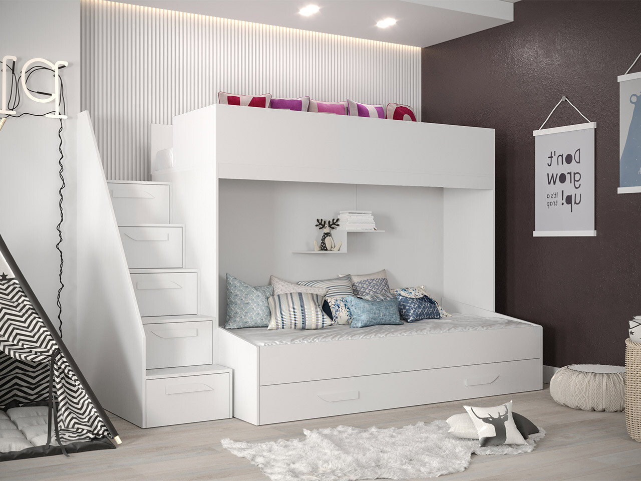 Narivoodi Hartford 356 (Valge + Läikiv valge)