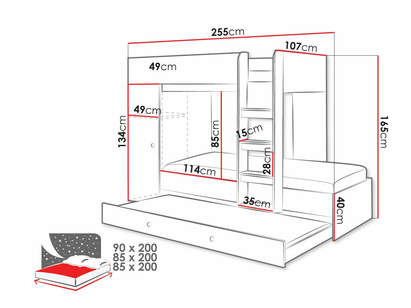 Narivoodi Hartford 360 (Artisan tamm + Valge)