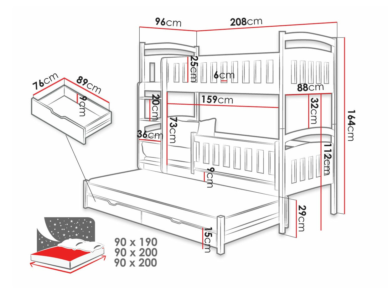 Narivoodi Vista 120 (Valge)