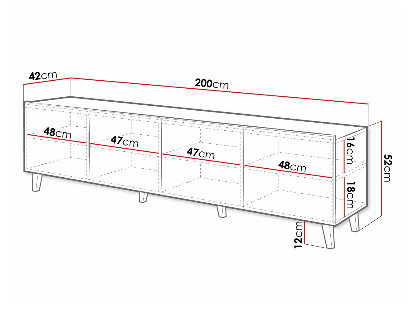 TV-alus Charlotte 174 (Must)