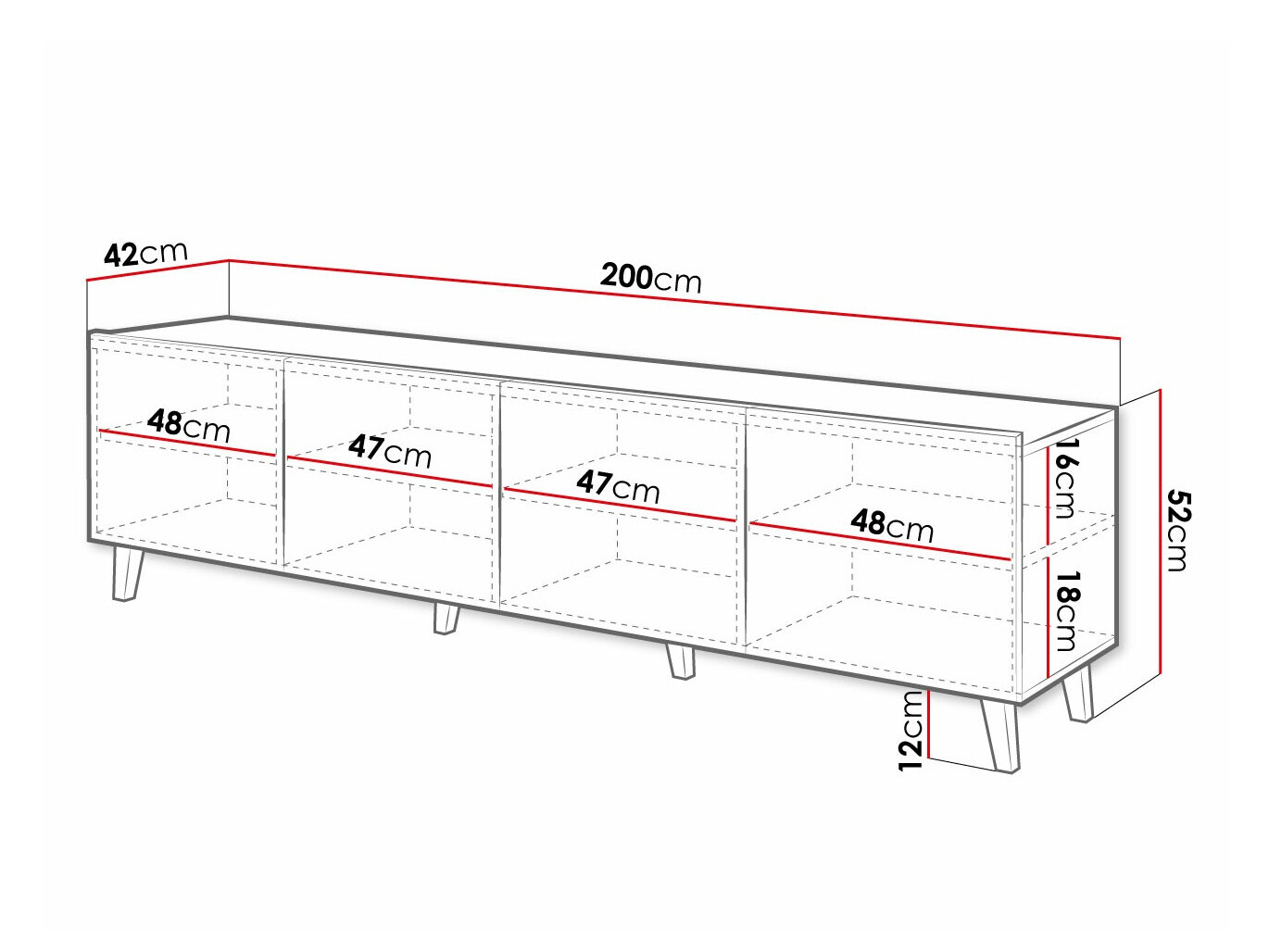 TV-alus Charlotte 174 (Valge)