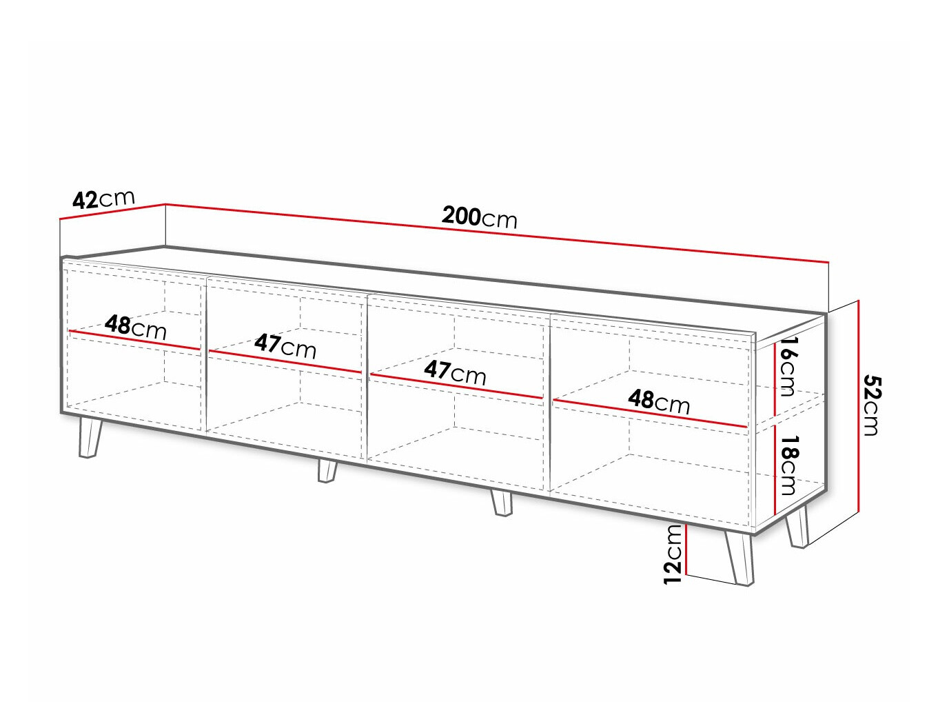 TV-alus Charlotte 176 (Valge)