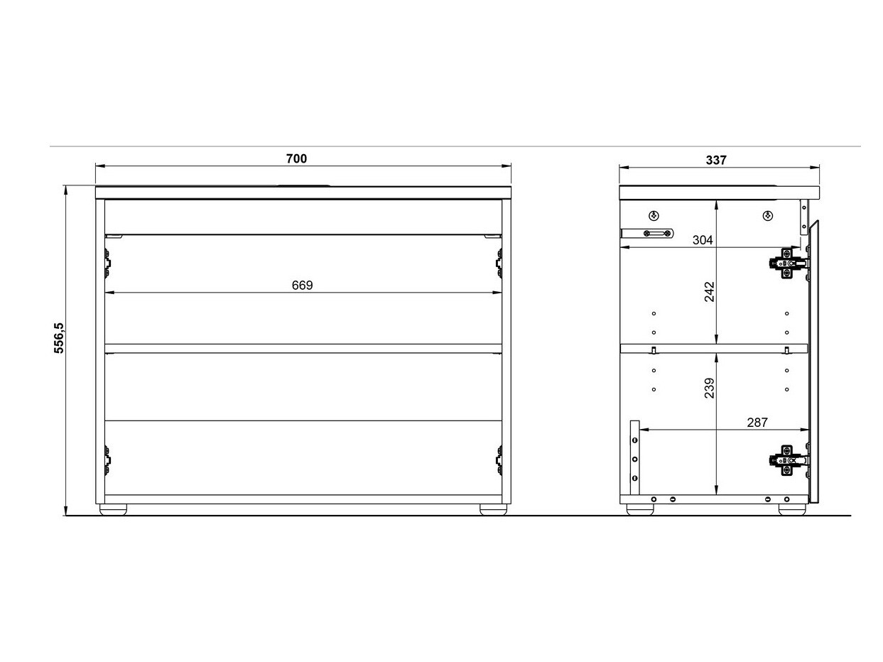 Vannitoa põrandakapp kraanikausile Deltei 104
