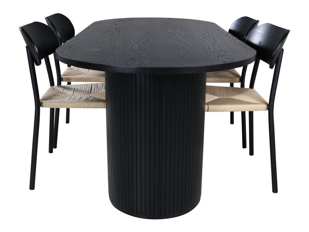 Söögitoakomplekt Dallas 3314 (Must + Helepruun)