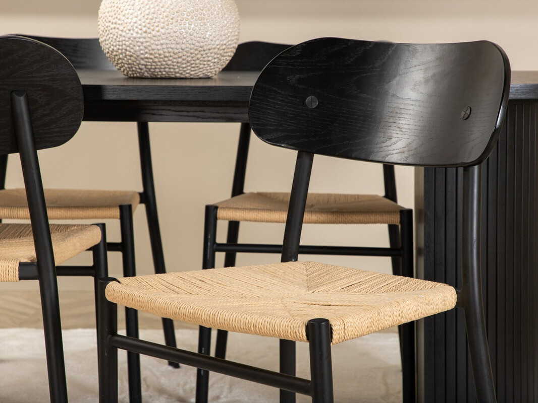 Söögitoakomplekt Dallas 3314 (Must + Helepruun)