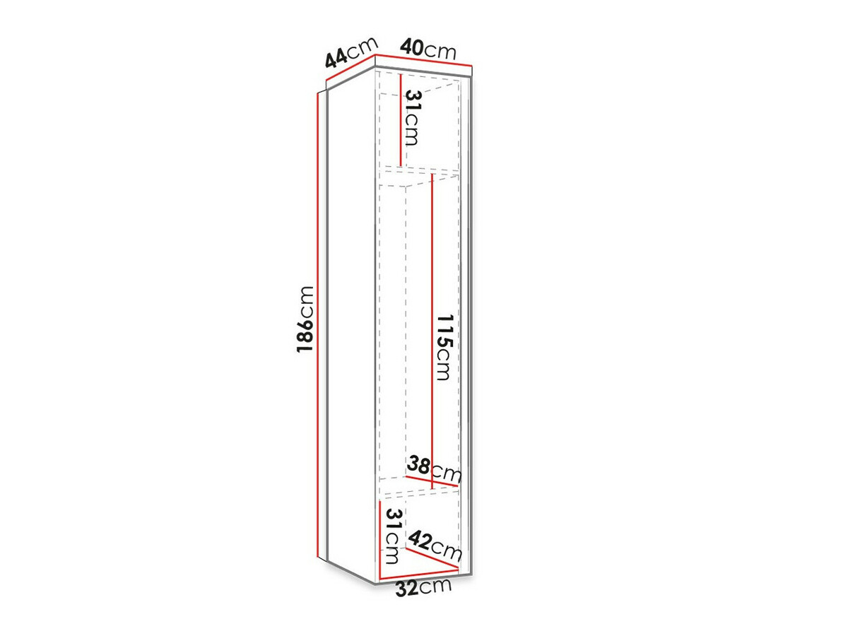 Riidekapp Hartford 370 (Grafiit)