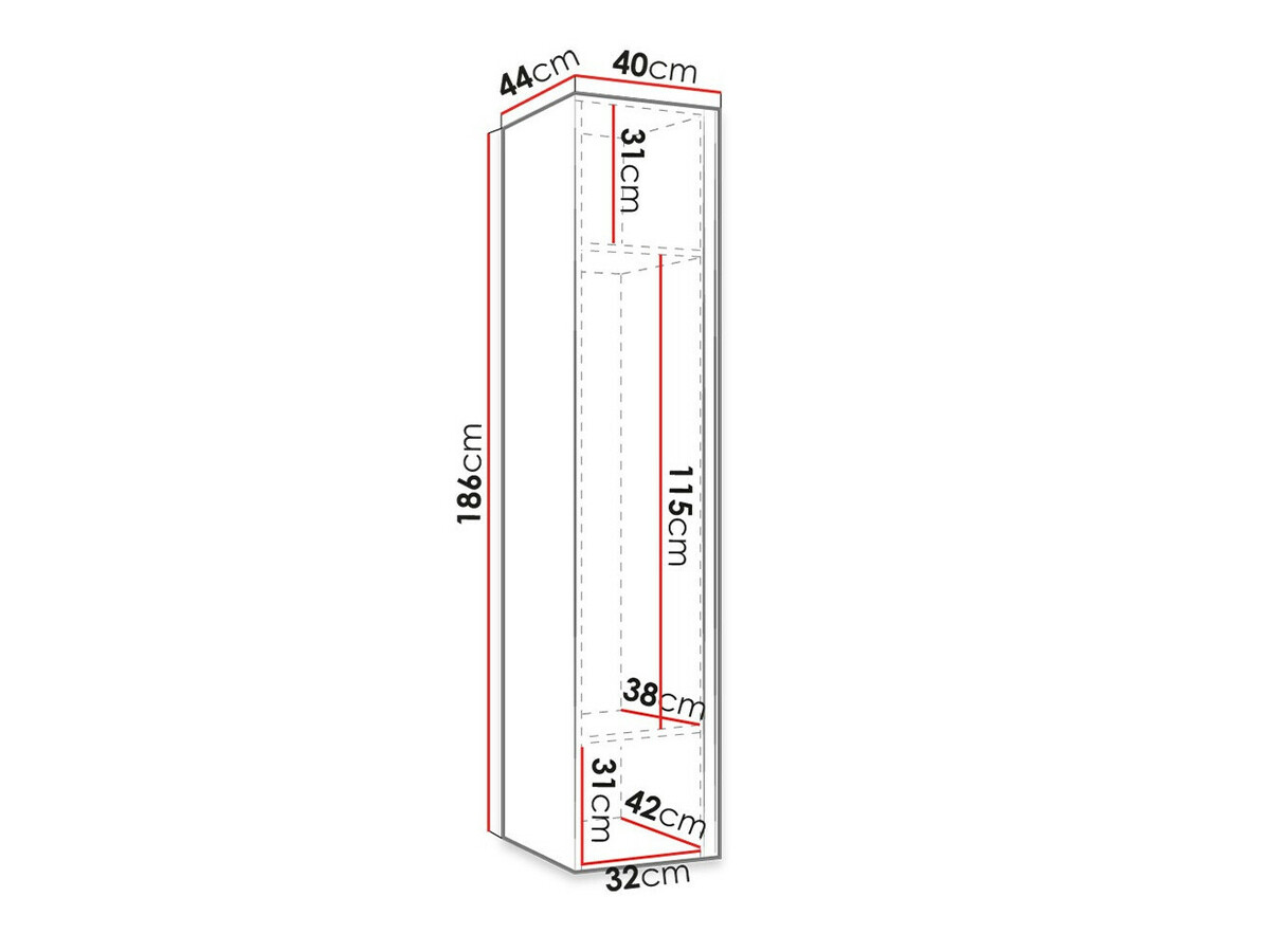 Riidekapp Pinis II (Valge)