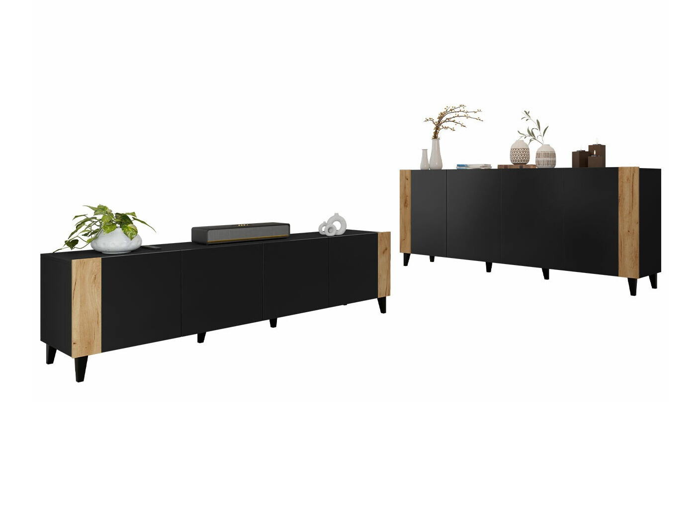 Elutoa komplekt Charlotte 185 (Must + Craft tamm)