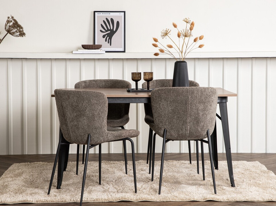 Söögitoakomplekt Dallas 3363 (Pruun + Must)