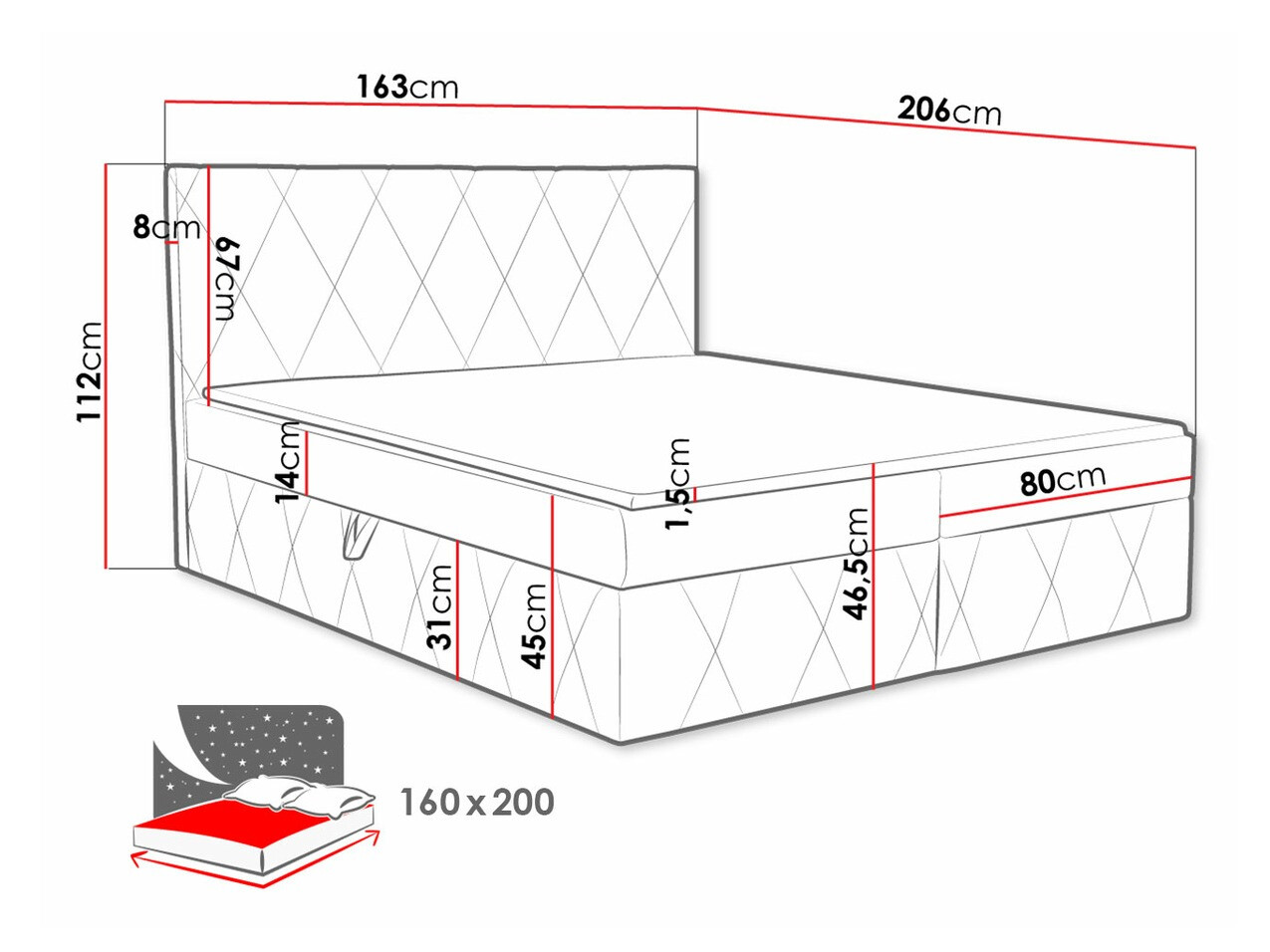 Kontinentaalvoodi Comfivo 225 (Magic Velvet 2239)