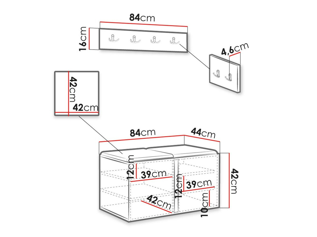 Esikukomplekt Hartford 376 (Valge)