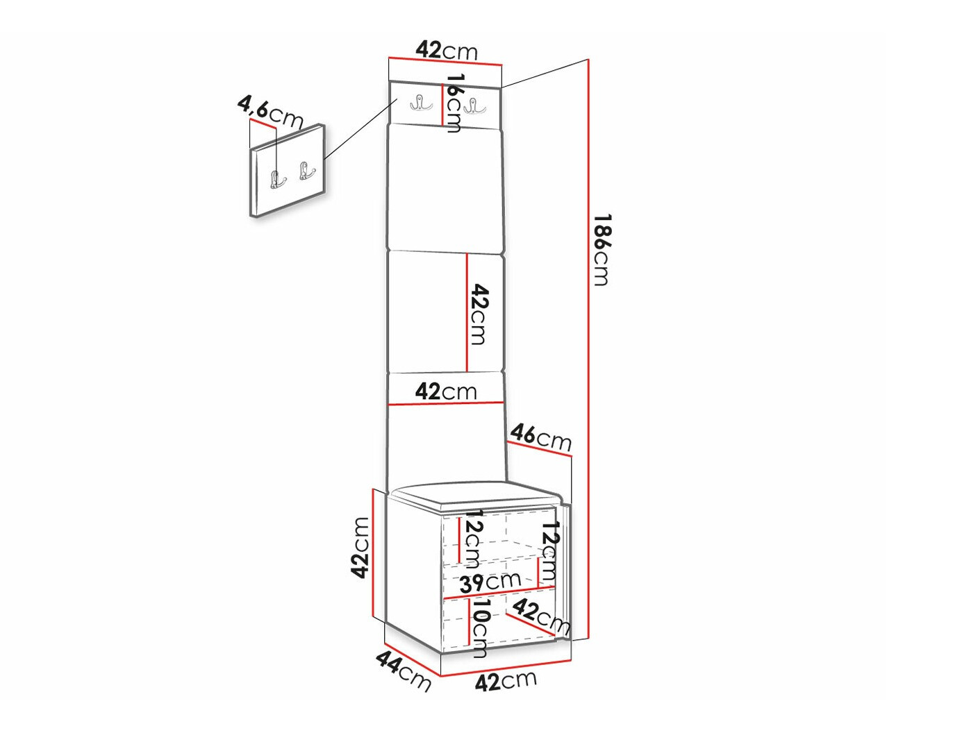 Esikukomplekt Hartford 378 (Valge)