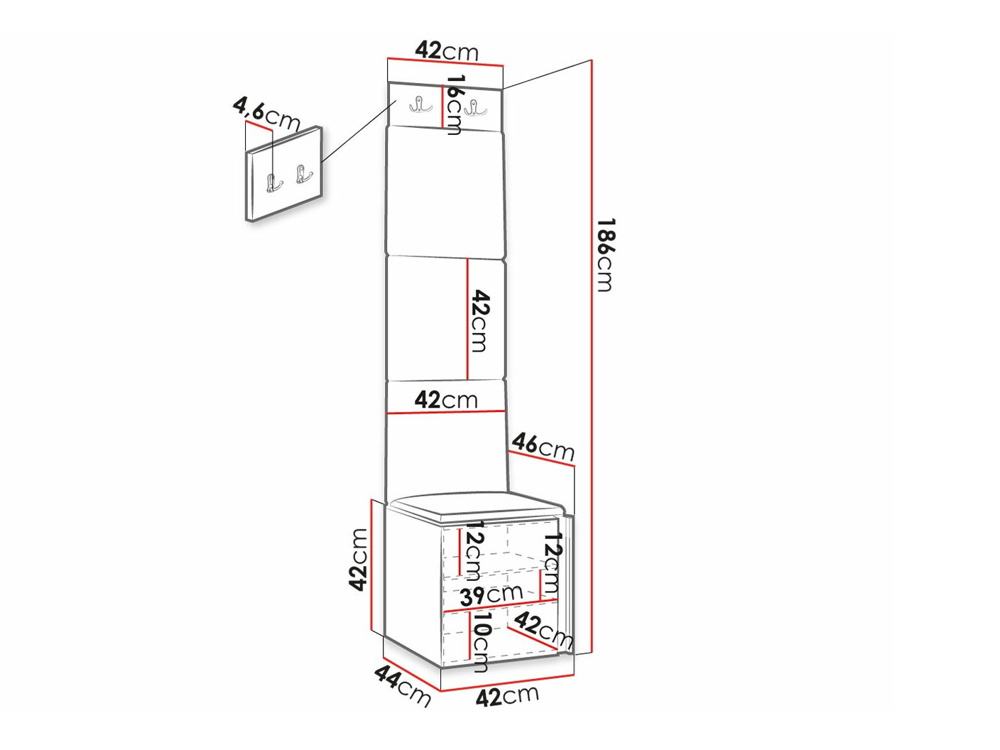 Esikukomplekt Hartford 378 (Valge)