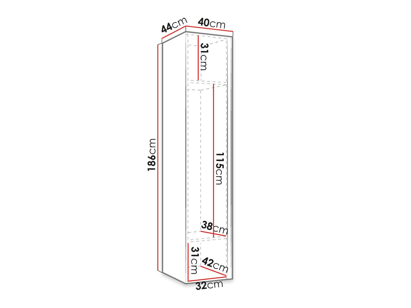 Riidekapp Hartford 392 (Must)
