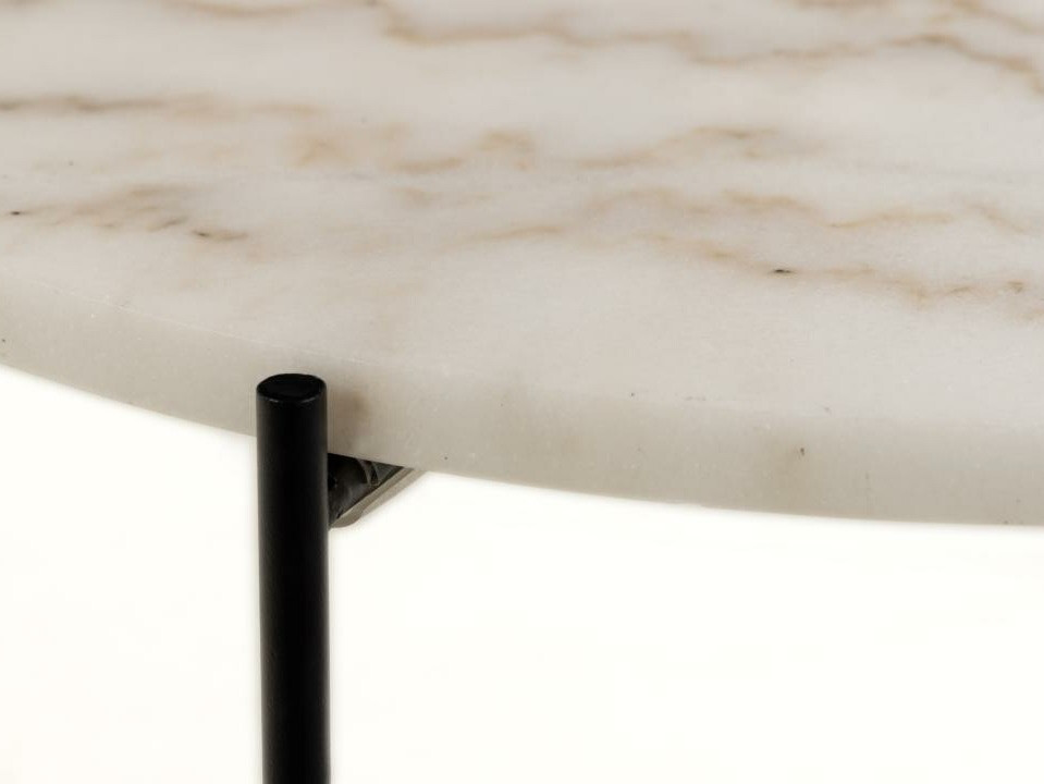 Külglaud Norsica 608 (Valge marmor + Must)