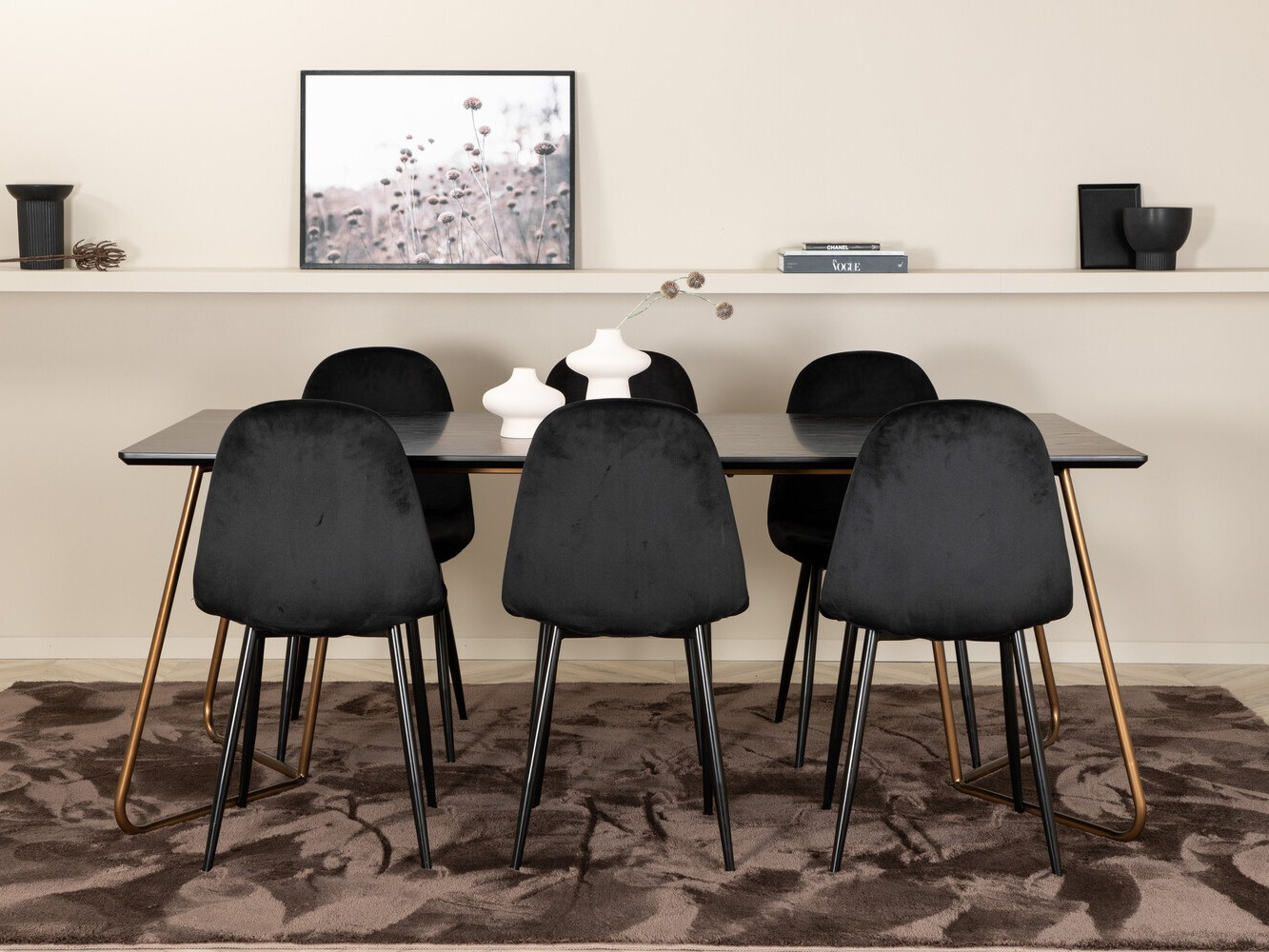 Söögitoakomplekt Dallas 2713 (Must)